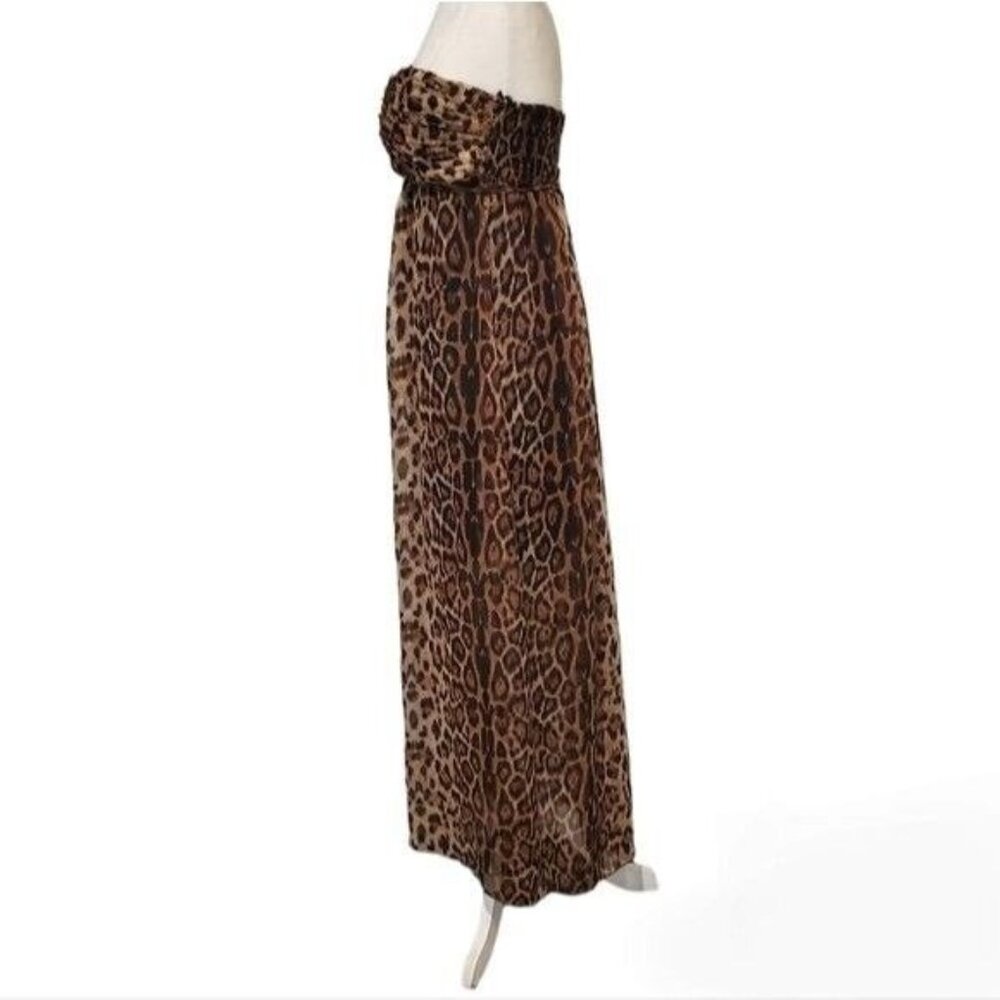 Sans Souci Leopard Print Strapless Maxi Dress Size Medium - Picture 3 of 9